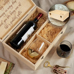 Wedding Present Package Personalized Wine Box Set Custom Wood Design Natural Material Construction Premium Storage Case Gold Glass Collection Beautiful Display Container Anniversary Gift Special Occasion Package Elegant Style Collection