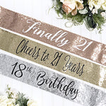 sequin birthday sash rose gold sequin birthday sash birthday banner 21st birthday sash 30th birthday