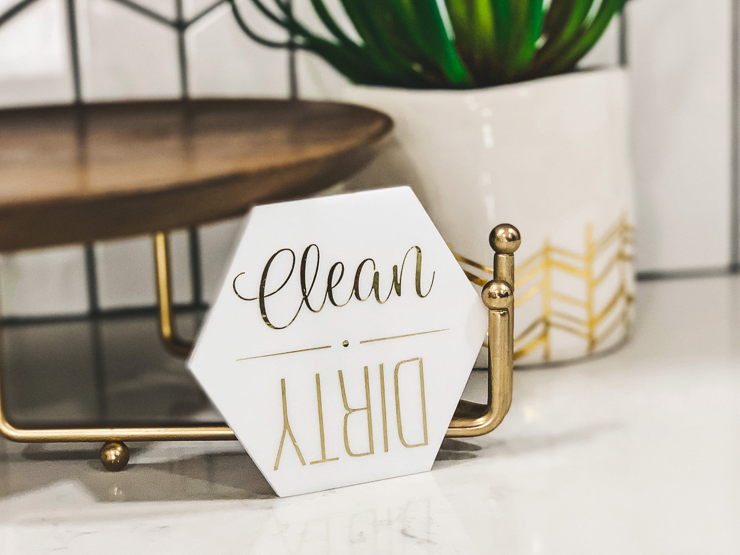 Engraved Dishwasher Magnet  Clean Dirty Indicator