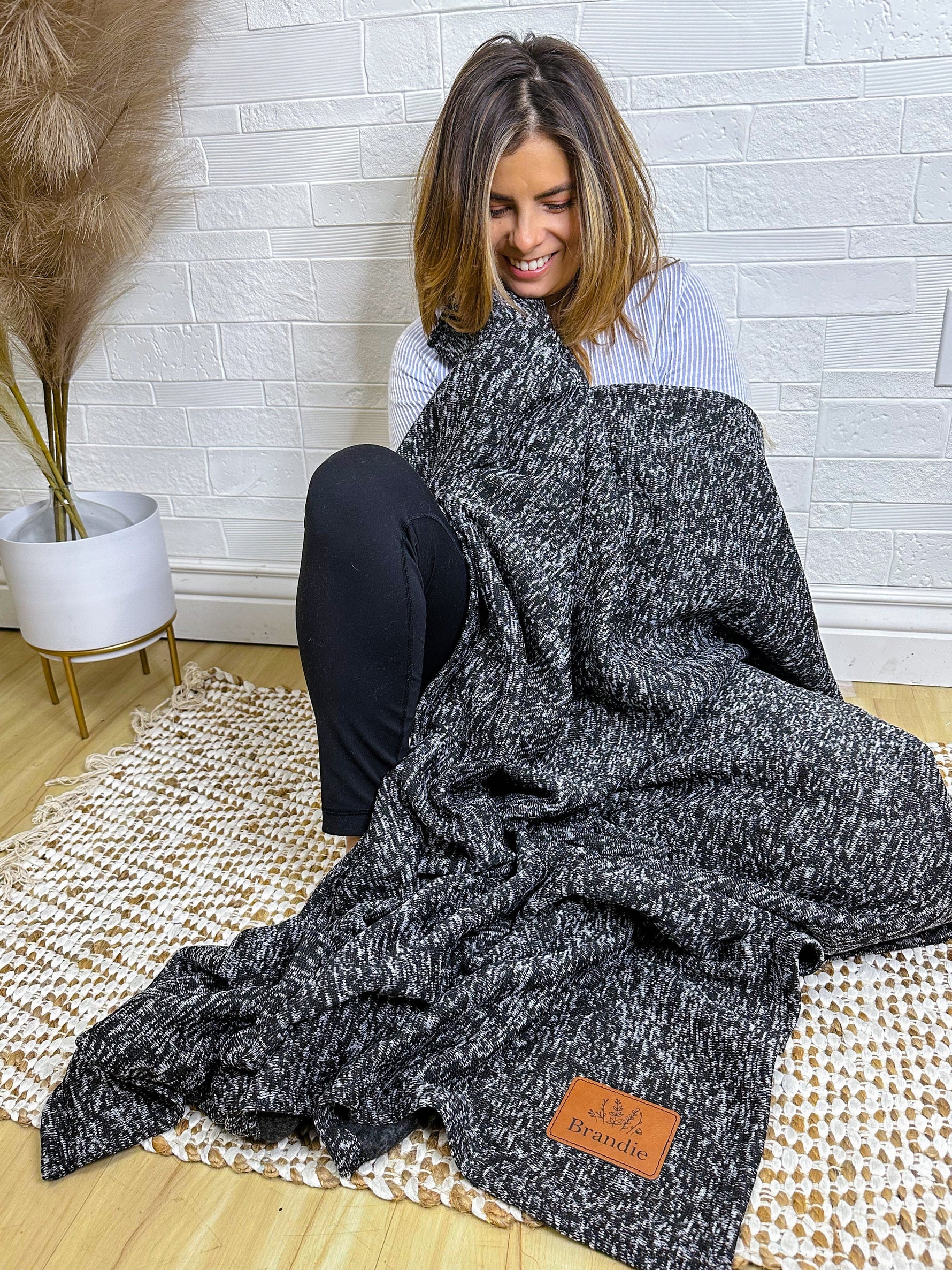 Sweater Fleece Personalized Blanket - Monogrammed Throw - Blanket with Name - Cotton Anniversary - Corporate Gift - Personalized Gift