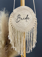 Women Summer Bag Crochet Crossbody Bag Boho Purse Festival Bag Macrame Shoulder Bag Personalized name 7 Inch Round Purse With 8 Inch Fringe 53 Inch Strap Zipper Closure Perfect Gift For Her Bohemian Style Unique Accessory Beach Bag