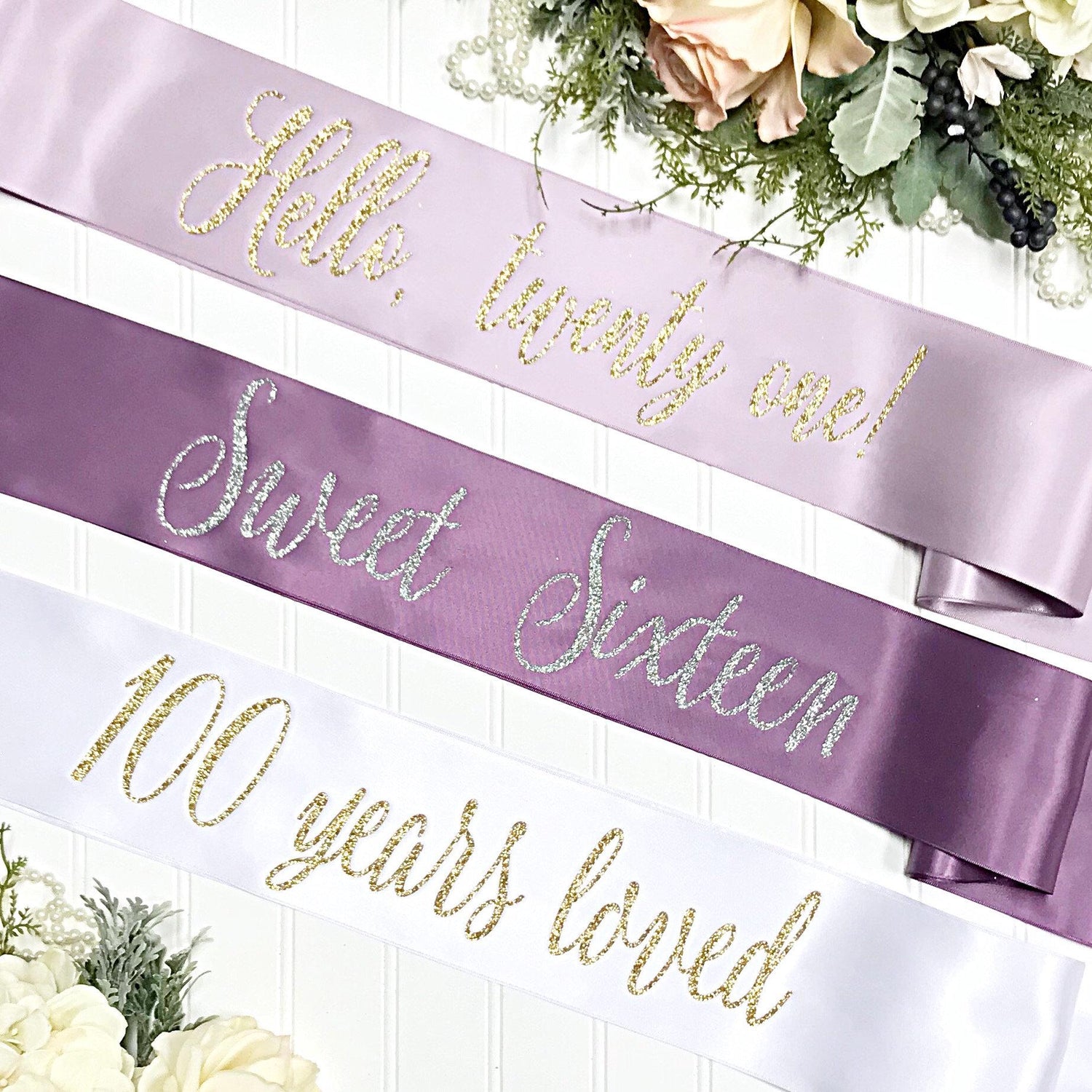 Personalized Birthday Sash: Luxe Satin, Custom Name & Age