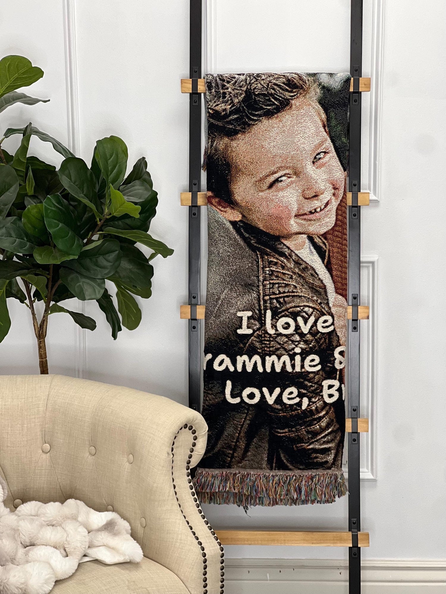 Personalized Woven Photo Blanket Custom Tapestry Throw with Picture Anniversary Gift Him Her Wedding Keepsake Jacquard Text Cozy Memorial