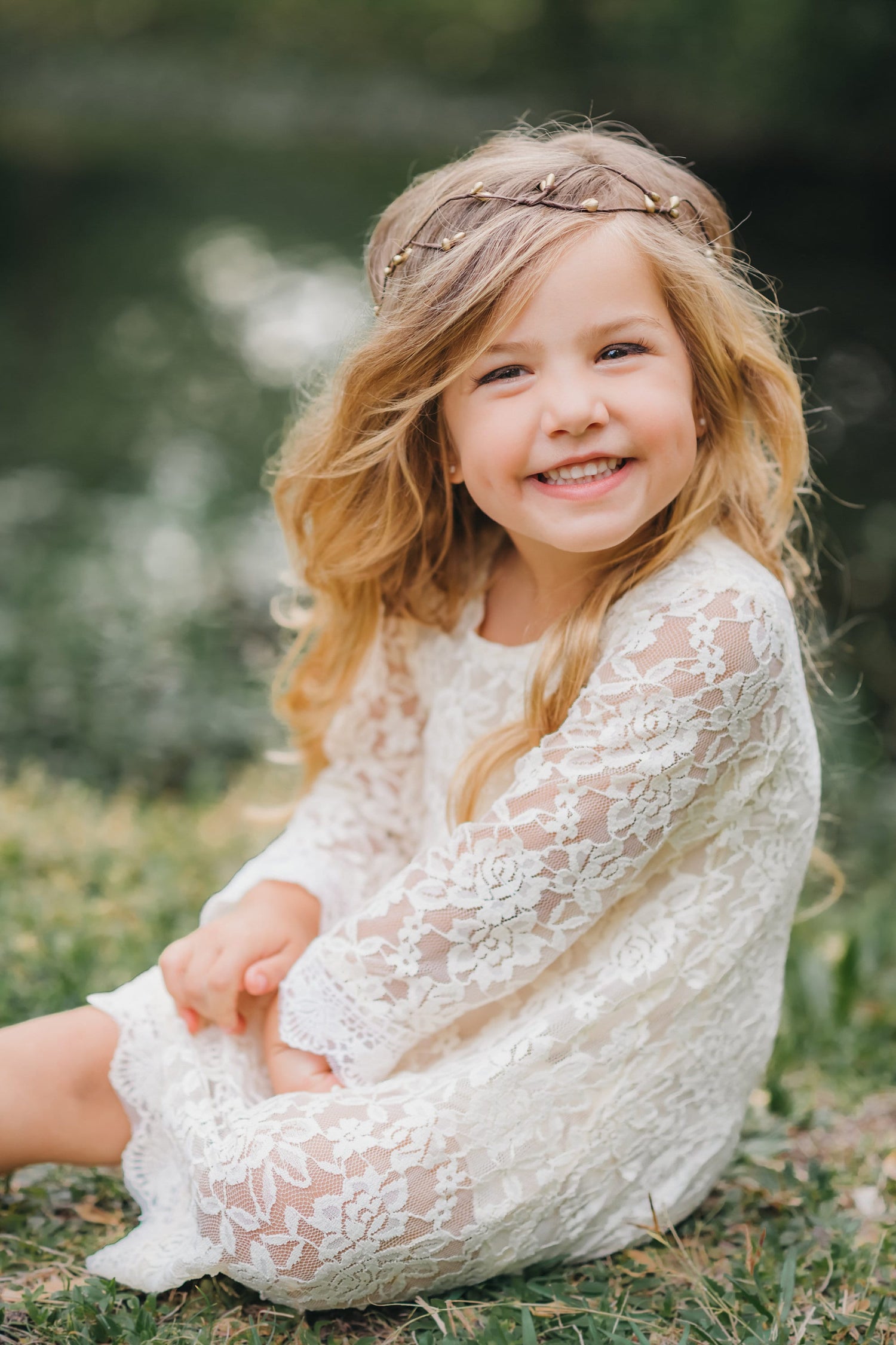 Floral Crown: Boho Wedding Headpiece, Rustic Flower Girl Tiara