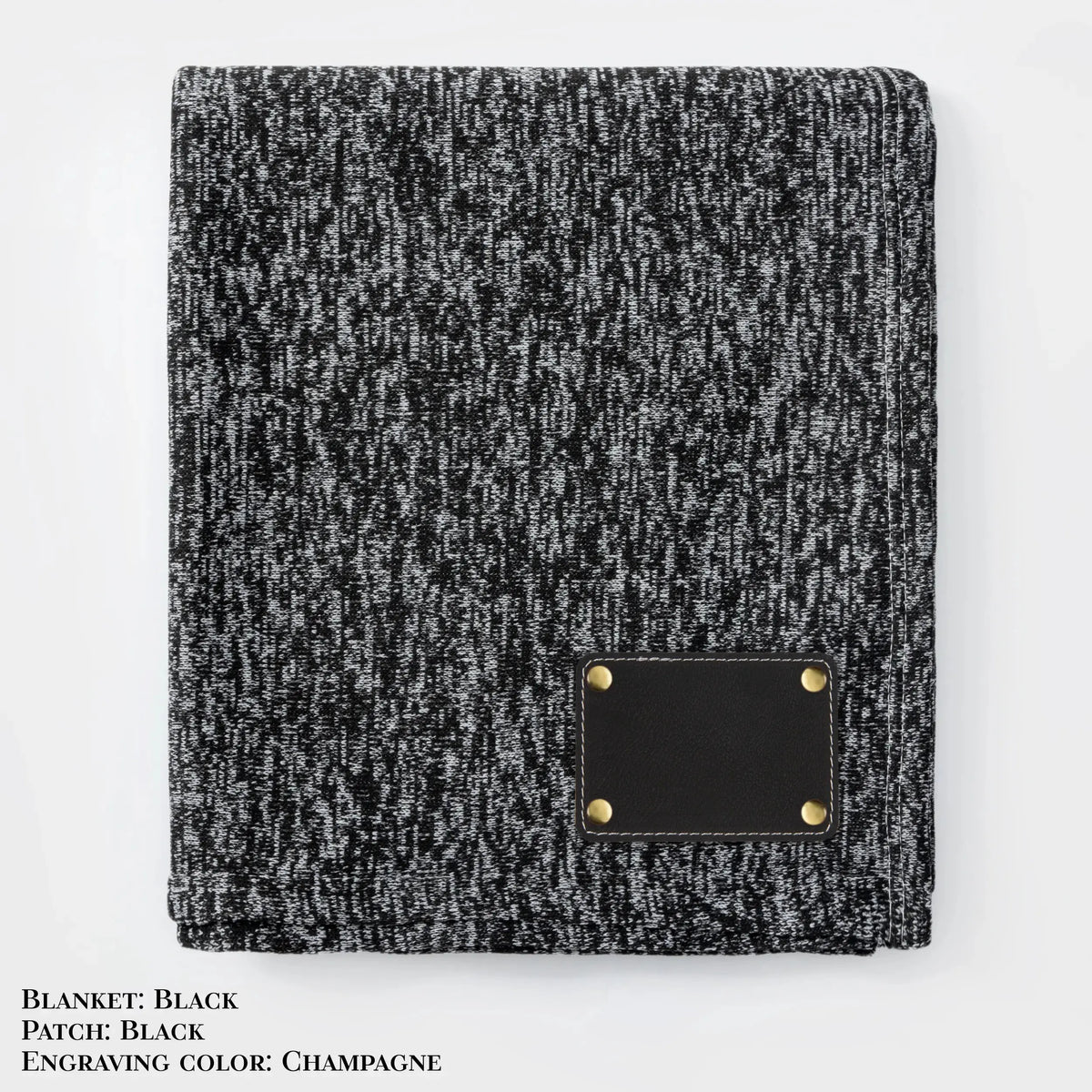 Personalized Heathered Sweater Fleece Blanket – Custom Cozy Throw Blanket with Leather Patch | Sweatshirt-Soft Personalized Giftized Gift LLD Gifts - Corporate