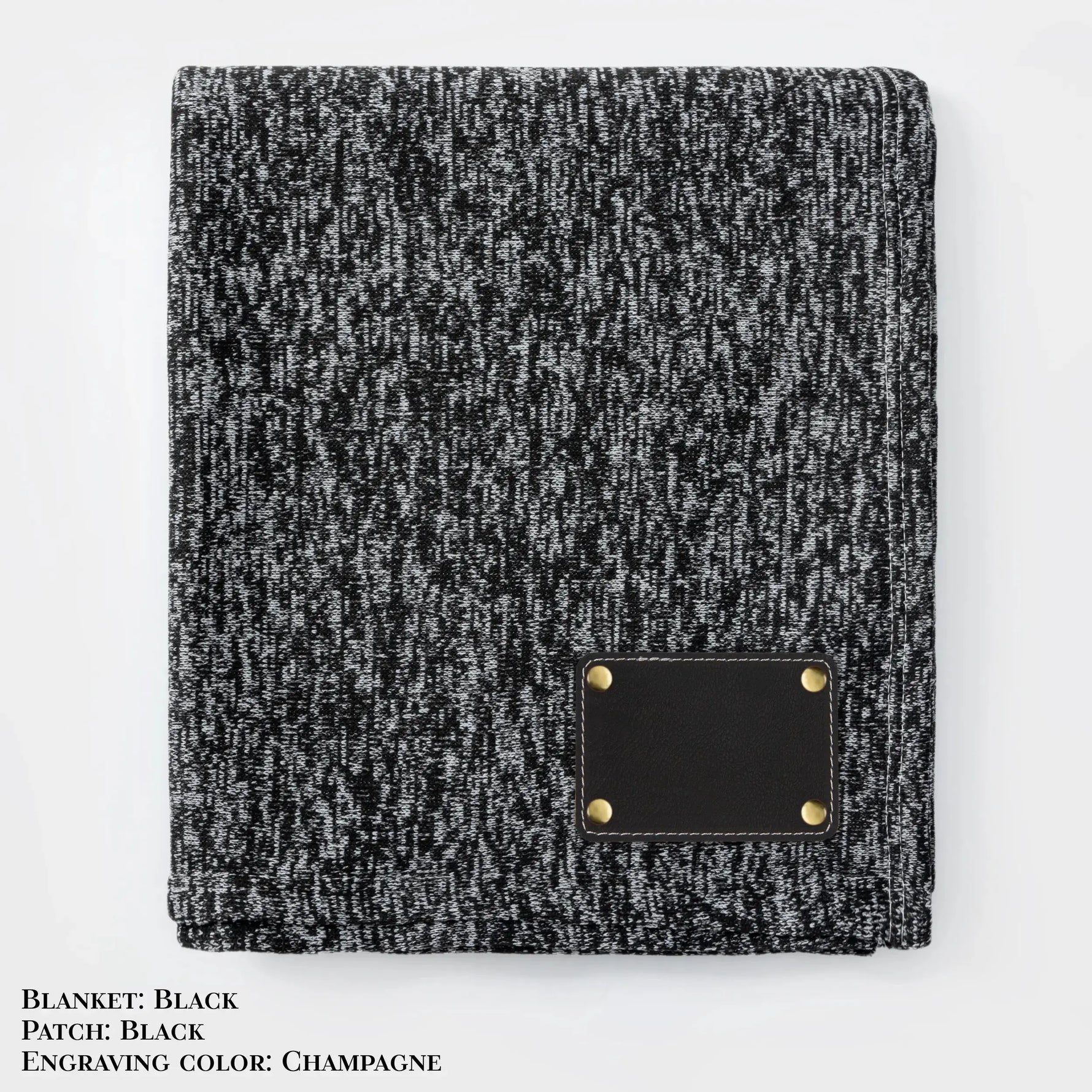 Personalized Heathered Sweater Fleece Blanket – Custom Cozy Throw Blanket with Leather Patch | Sweatshirt-Soft Personalized Giftized Gift LLD Gifts - Corporate