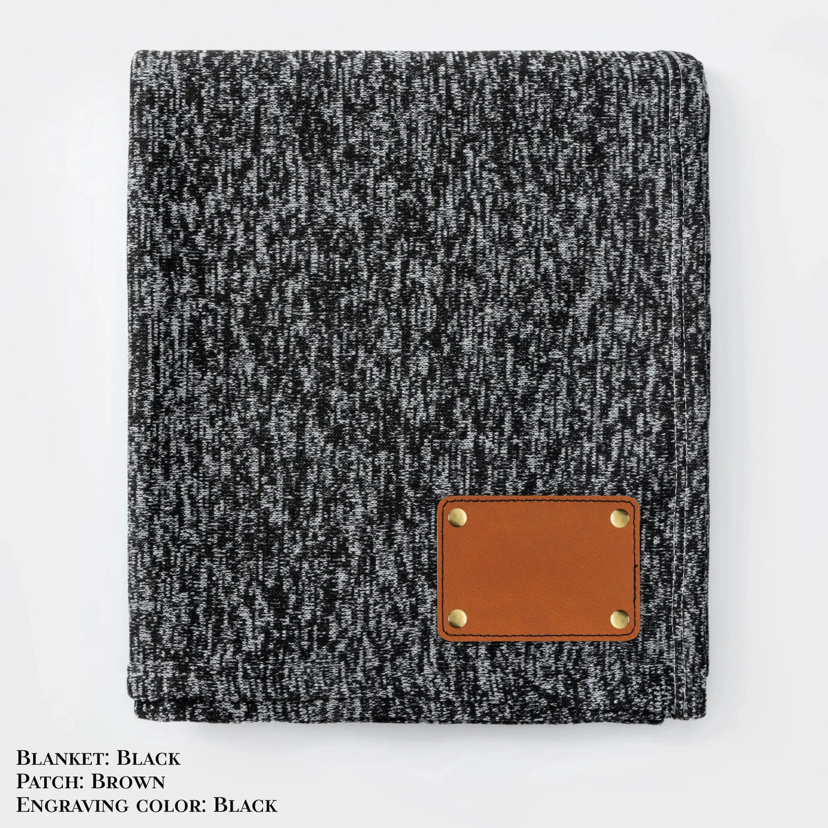 Personalized Heathered Sweater Fleece Blanket – Custom Cozy Throw Blanket with Leather Patch | Sweatshirt-Soft Personalized Giftized Gift LLD Gifts - Corporate