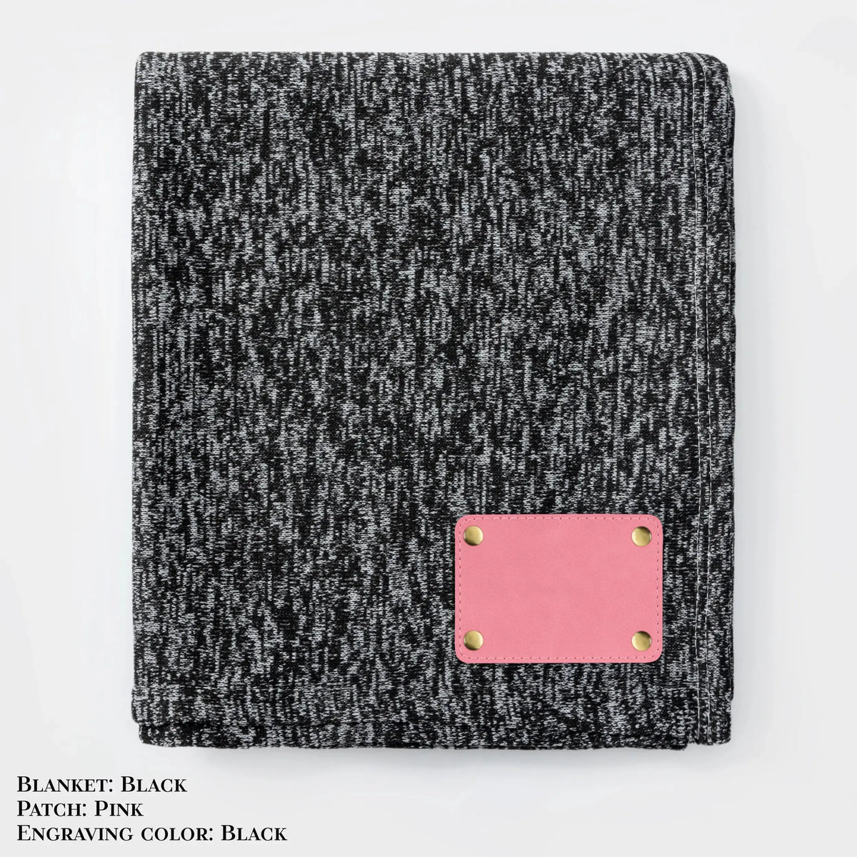 Personalized Heathered Sweater Fleece Blanket – Custom Cozy Throw Blanket with Leather Patch | Sweatshirt-Soft Personalized Giftized Gift LLD Gifts - Corporate