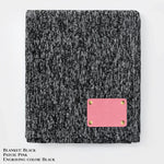 Personalized Heathered Sweater Fleece Blanket – Custom Cozy Throw Blanket with Leather Patch | Sweatshirt-Soft Personalized Giftized Gift LLD Gifts - Corporate