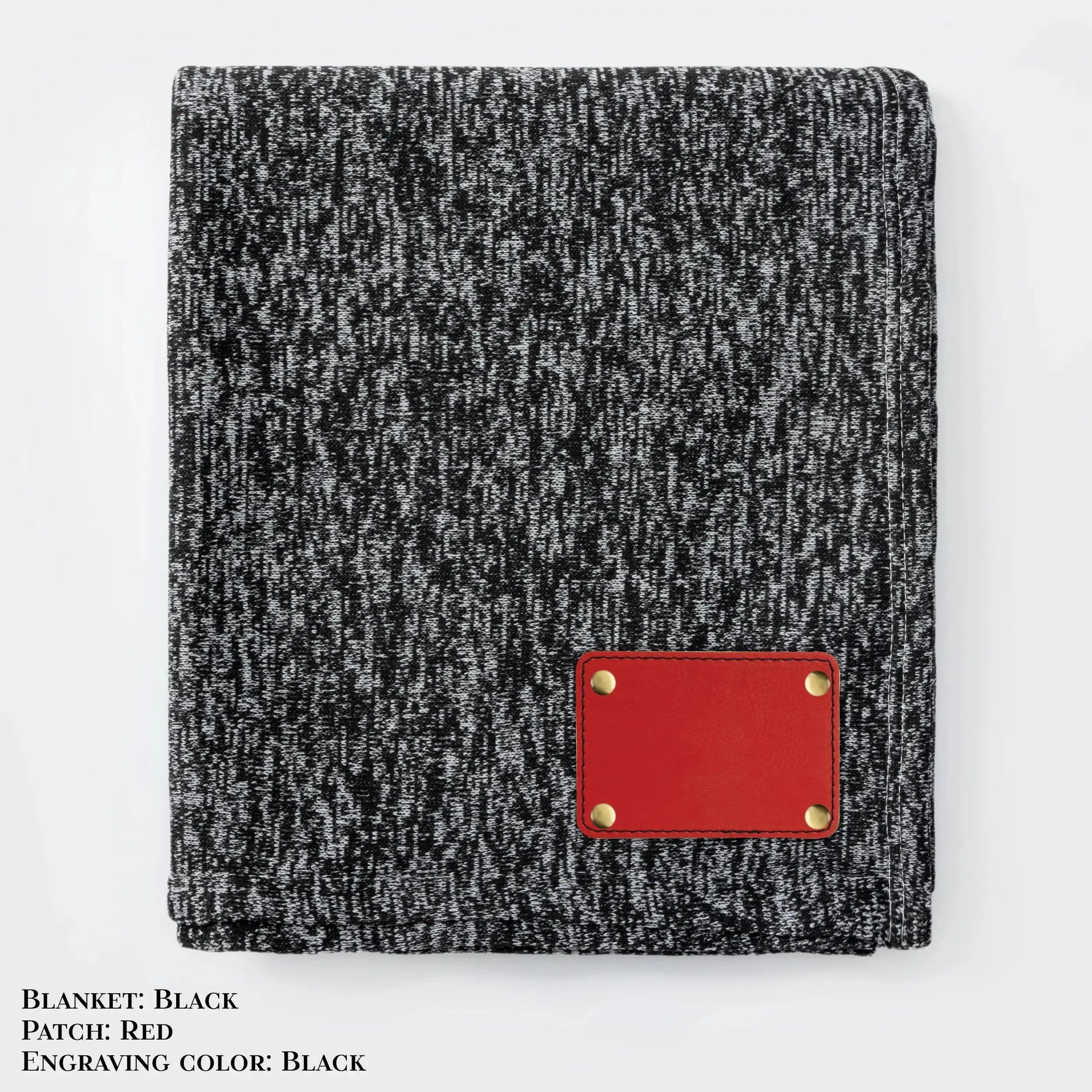 Personalized Heathered Sweater Fleece Blanket – Custom Cozy Throw Blanket with Leather Patch | Sweatshirt-Soft Personalized Giftized Gift LLD Gifts - Corporate