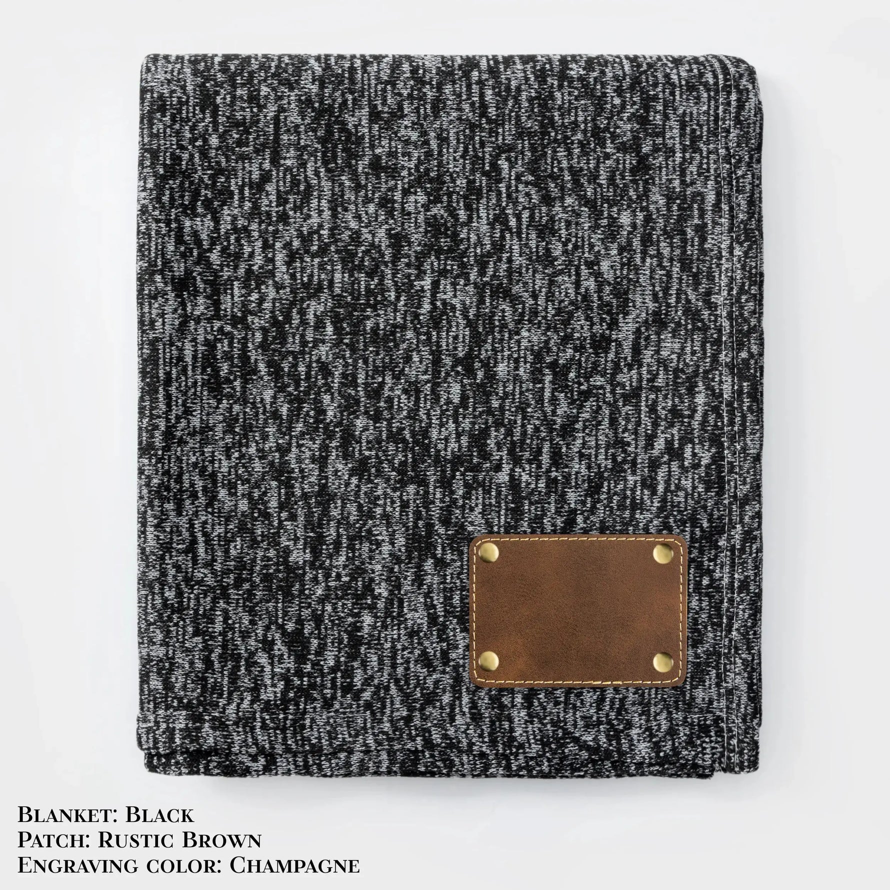 Personalized Heathered Sweater Fleece Blanket – Custom Cozy Throw Blanket with Leather Patch | Sweatshirt-Soft Personalized Giftized Gift LLD Gifts - Corporate