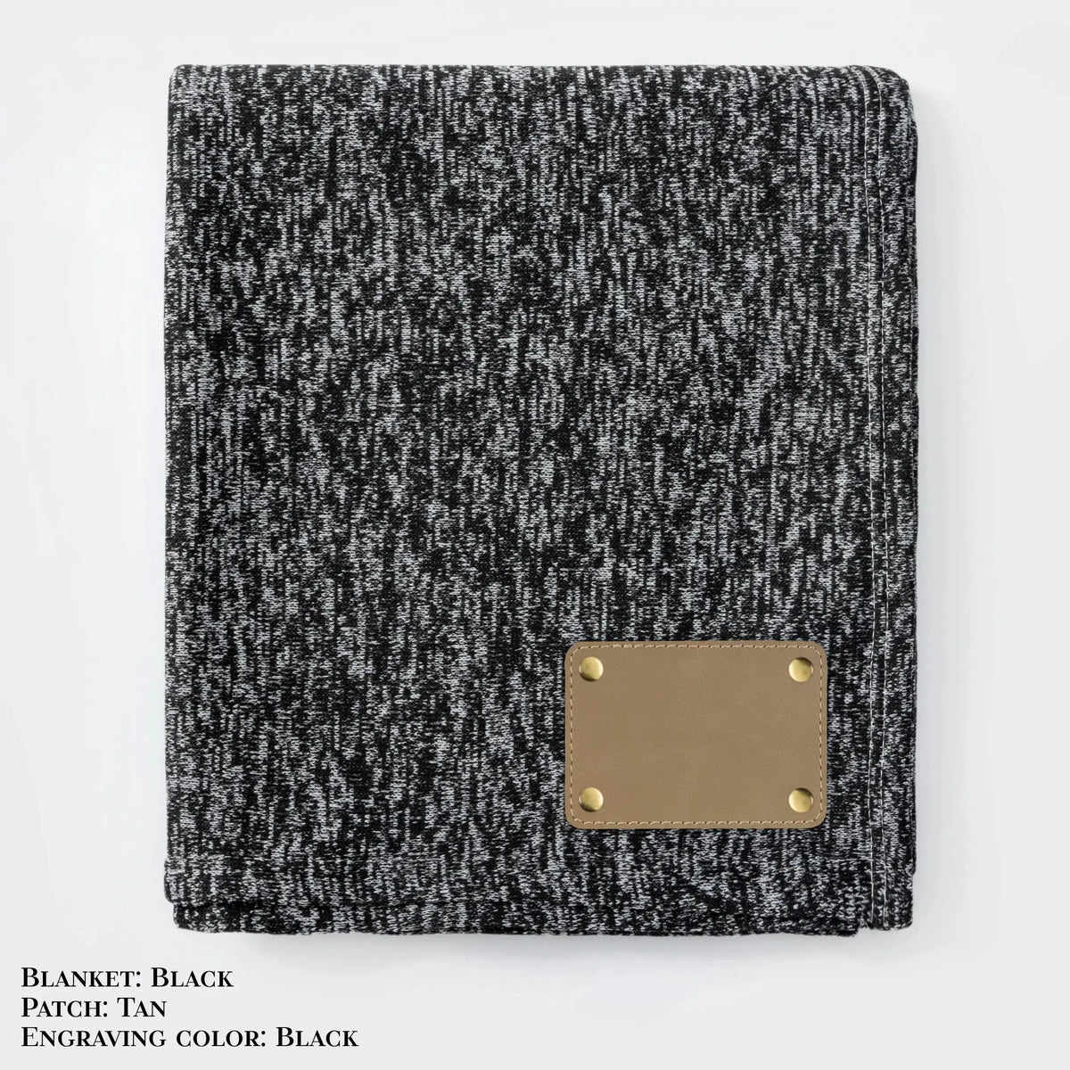 Personalized Heathered Sweater Fleece Blanket – Custom Cozy Throw Blanket with Leather Patch | Sweatshirt-Soft Personalized Giftized Gift LLD Gifts - Corporate