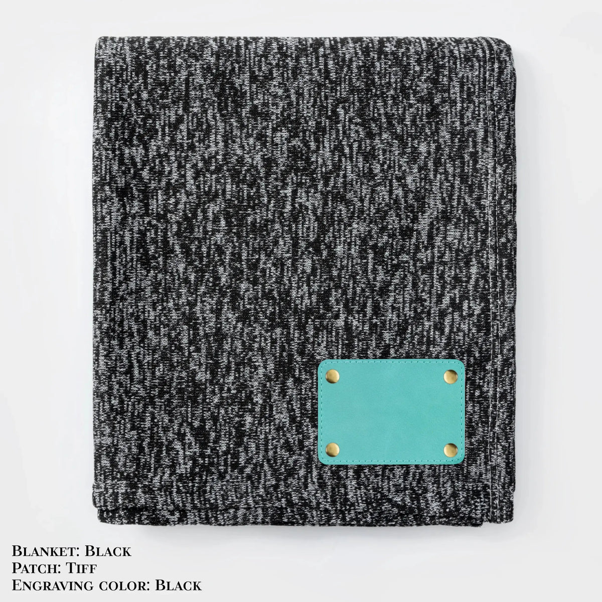 Personalized Heathered Sweater Fleece Blanket – Custom Cozy Throw Blanket with Leather Patch | Sweatshirt-Soft Personalized Giftized Gift LLD Gifts - Corporate