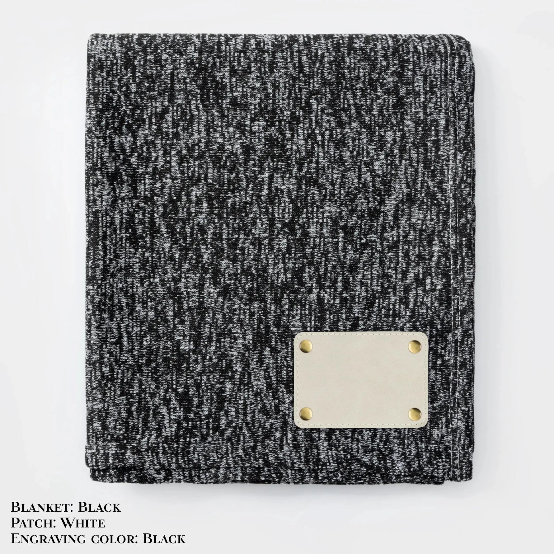 Personalized Heathered Sweater Fleece Blanket – Custom Cozy Throw Blanket with Leather Patch | Sweatshirt-Soft Personalized Giftized Gift LLD Gifts - Corporate