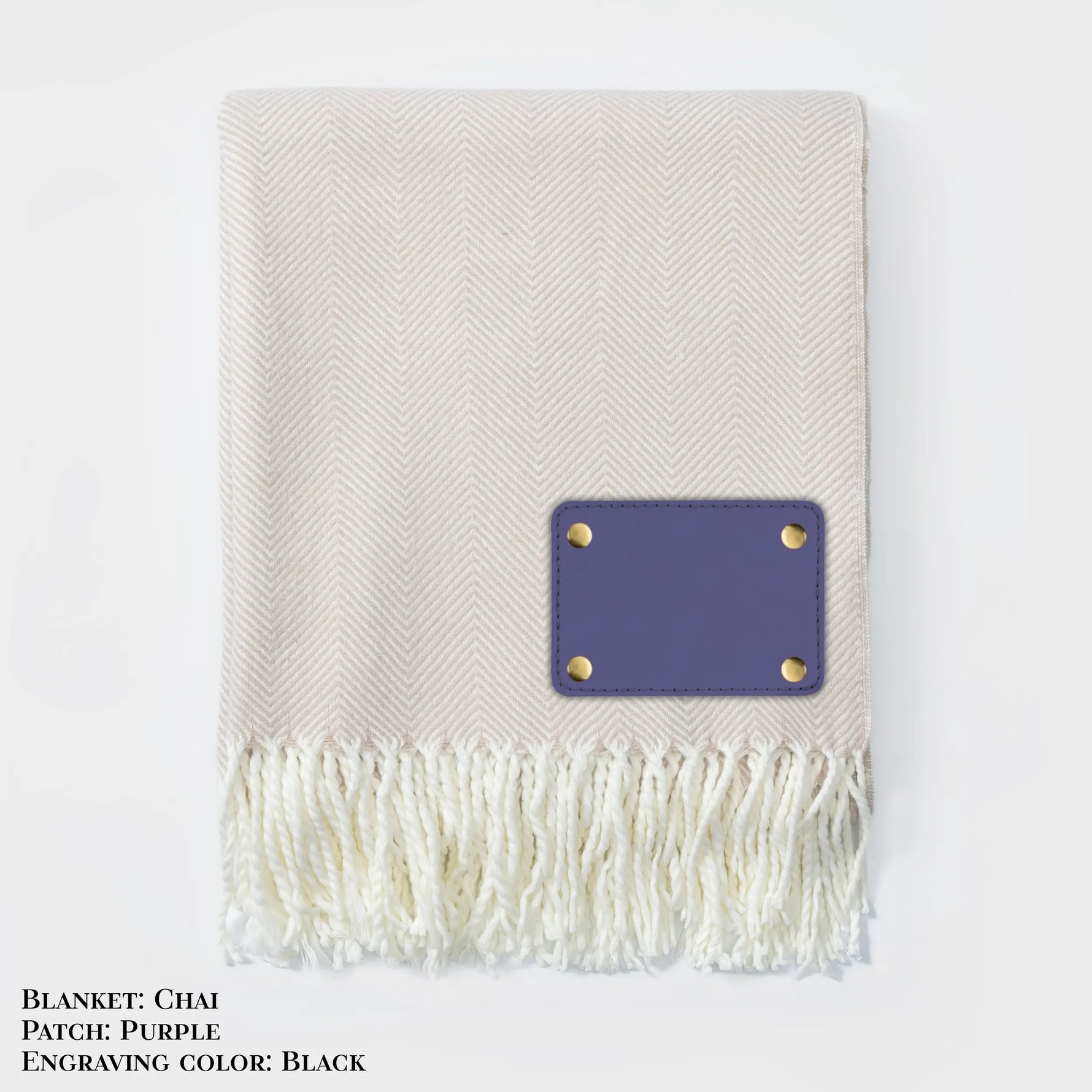 Personalized Herringbone Throw Blanket – Farmhouse Turkish Towel Style Cozy Throw with Fringe & Leather Patch | Custom Home Décor Gift LLD Gifts - Corporate