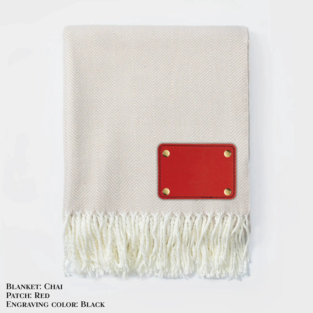 Personalized Herringbone Throw Blanket – Farmhouse Turkish Towel Style Cozy Throw with Fringe & Leather Patch | Custom Home Décor Gift LLD Gifts - Corporate