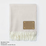 Personalized Herringbone Throw Blanket – Farmhouse Turkish Towel Style Cozy Throw with Fringe & Leather Patch | Custom Home Décor Gift LLD Gifts - Corporate