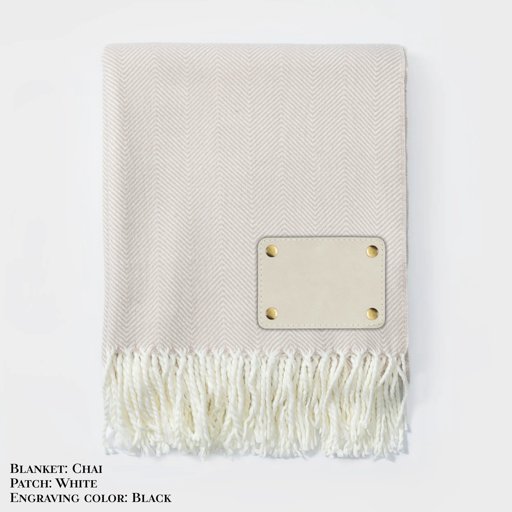 Personalized Herringbone Throw Blanket – Farmhouse Turkish Towel Style Cozy Throw with Fringe & Leather Patch | Custom Home Décor Gift LLD Gifts - Corporate
