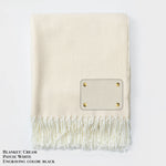 Personalized Herringbone Throw Blanket – Farmhouse Turkish Towel Style Cozy Throw with Fringe & Leather Patch | Custom Home Décor Gift LLD Gifts - Corporate