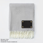 Personalized Herringbone Throw Blanket – Farmhouse Turkish Towel Style Cozy Throw with Fringe & Leather Patch | Custom Home Décor Gift LLD Gifts - Corporate