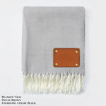 Personalized Herringbone Throw Blanket – Farmhouse Turkish Towel Style Cozy Throw with Fringe & Leather Patch | Custom Home Décor Gift LLD Gifts - Corporate