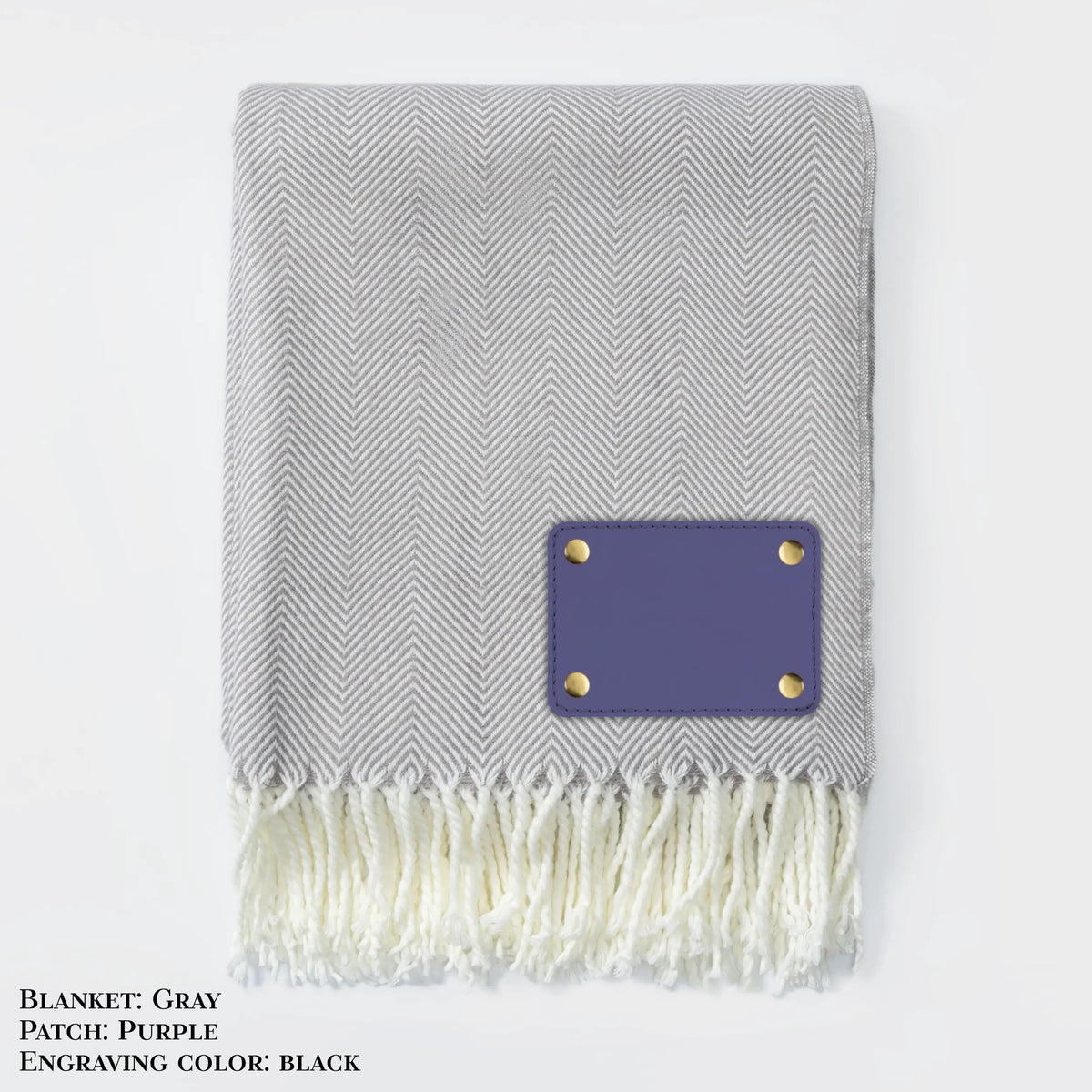 Personalized Herringbone Throw Blanket – Farmhouse Turkish Towel Style Cozy Throw with Fringe & Leather Patch | Custom Home Décor Gift LLD Gifts - Corporate