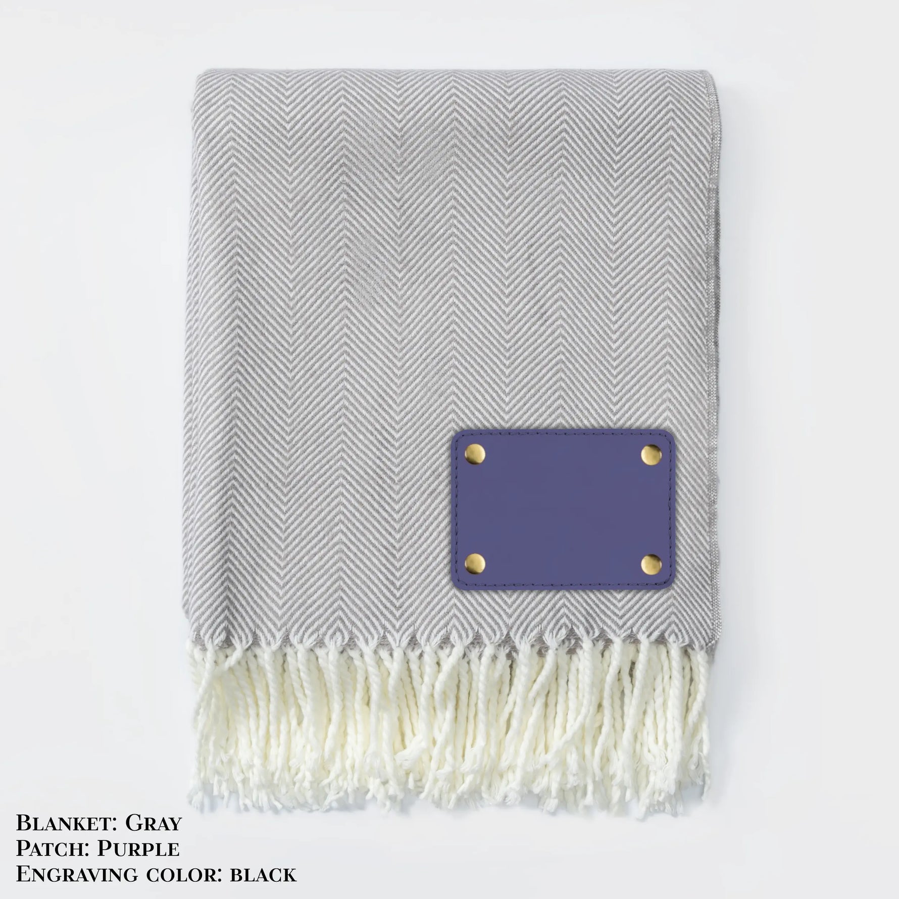 Personalized Herringbone Throw Blanket – Farmhouse Turkish Towel Style Cozy Throw with Fringe & Leather Patch | Custom Home Décor Gift LLD Gifts - Corporate