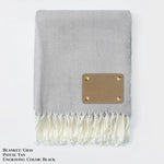 Personalized Herringbone Throw Blanket – Farmhouse Turkish Towel Style Cozy Throw with Fringe & Leather Patch | Custom Home Décor Gift LLD Gifts - Corporate