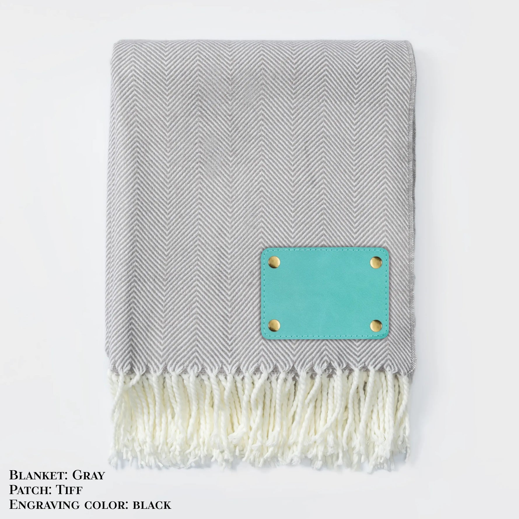 Personalized Herringbone Throw Blanket – Farmhouse Turkish Towel Style Cozy Throw with Fringe & Leather Patch | Custom Home Décor Gift LLD Gifts - Corporate
