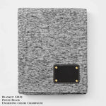 Personalized Heathered Sweater Fleece Blanket – Custom Cozy Throw Blanket with Leather Patch | Sweatshirt-Soft Personalized Giftized Gift LLD Gifts - Corporate