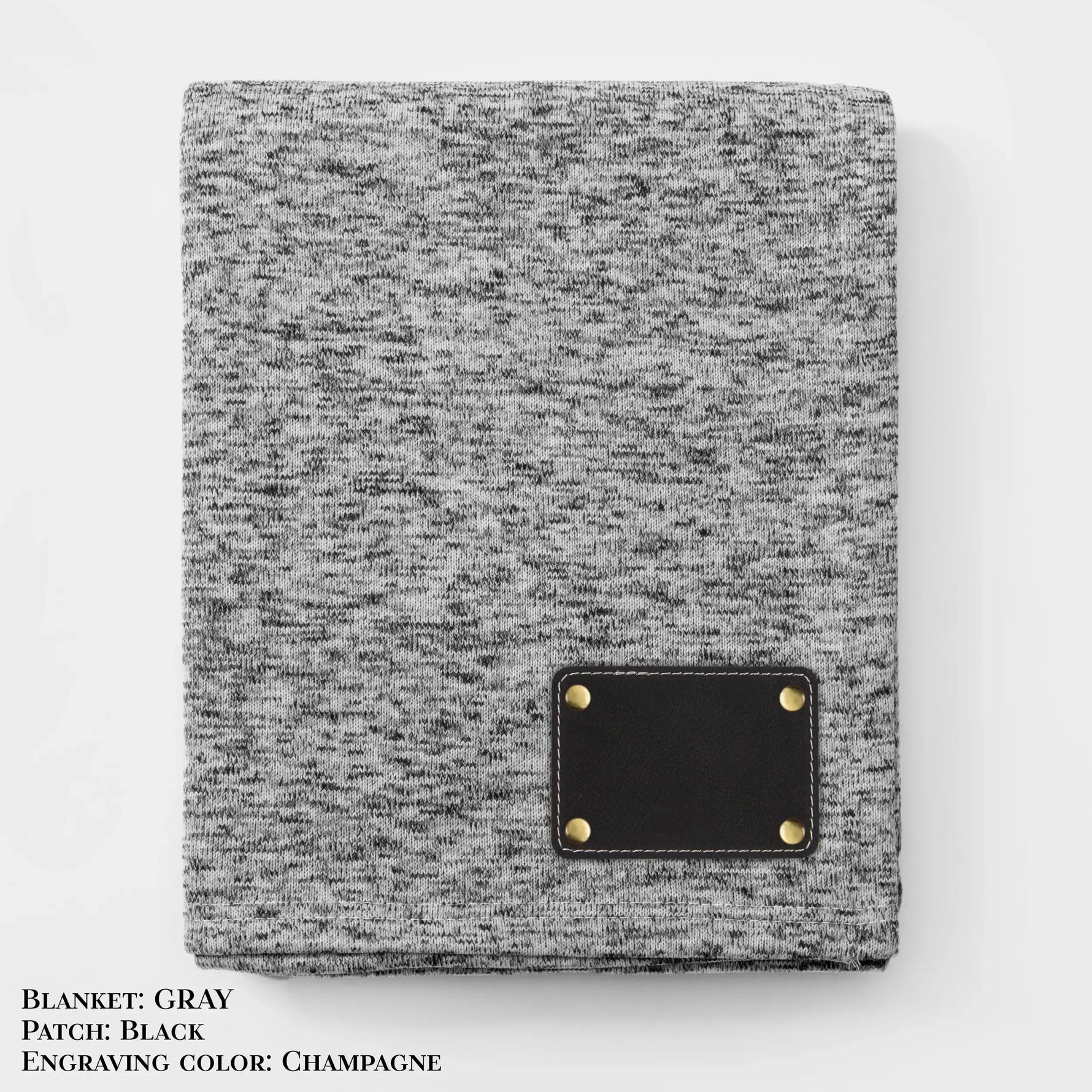 Personalized Heathered Sweater Fleece Blanket – Custom Cozy Throw Blanket with Leather Patch | Sweatshirt-Soft Personalized Giftized Gift LLD Gifts - Corporate