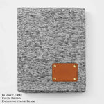 Personalized Heathered Sweater Fleece Blanket – Custom Cozy Throw Blanket with Leather Patch | Sweatshirt-Soft Personalized Giftized Gift LLD Gifts - Corporate