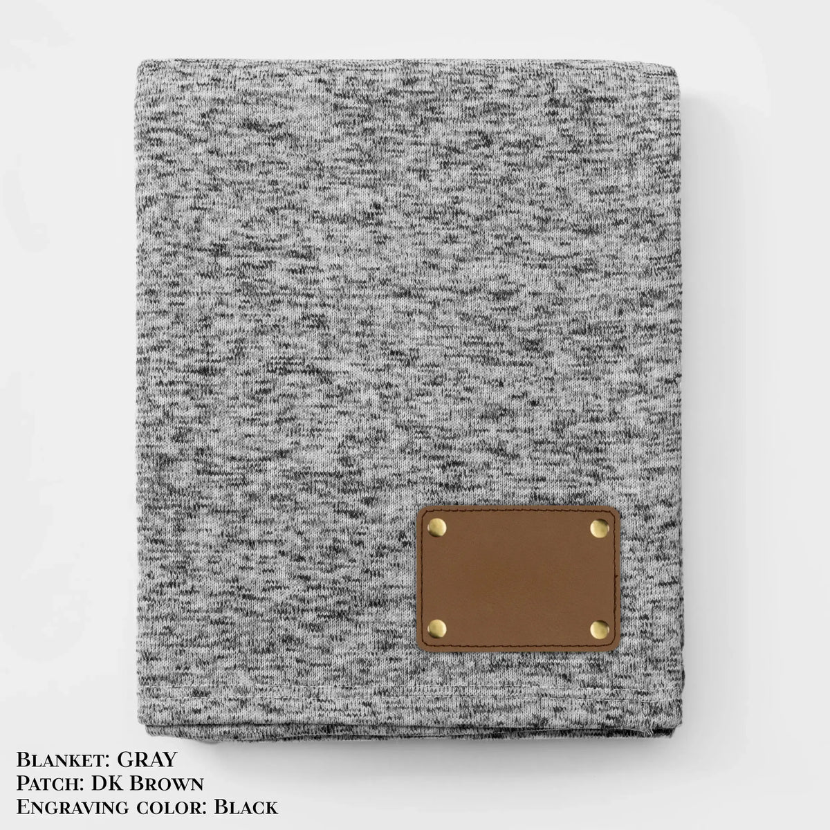 Personalized Heathered Sweater Fleece Blanket – Custom Cozy Throw Blanket with Leather Patch | Sweatshirt-Soft Personalized Giftized Gift LLD Gifts - Corporate