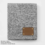 Personalized Heathered Sweater Fleece Blanket – Custom Cozy Throw Blanket with Leather Patch | Sweatshirt-Soft Personalized Giftized Gift LLD Gifts - Corporate