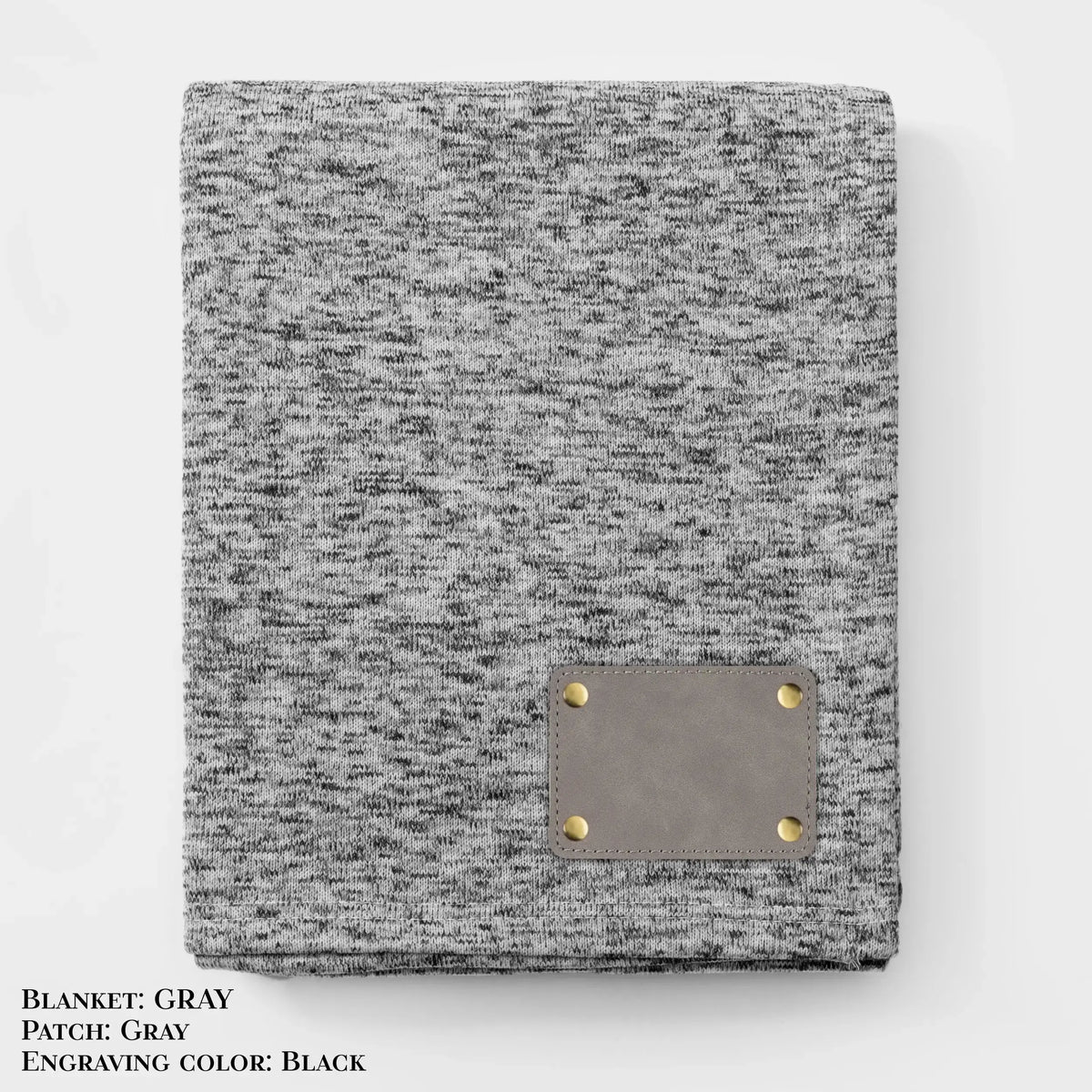 Personalized Heathered Sweater Fleece Blanket – Custom Cozy Throw Blanket with Leather Patch | Sweatshirt-Soft Personalized Giftized Gift LLD Gifts - Corporate