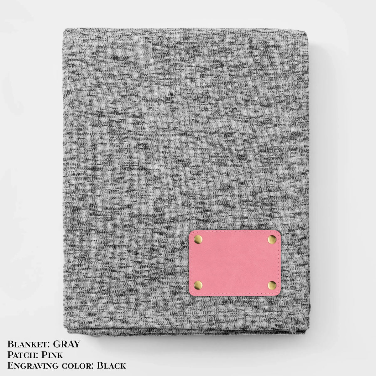 Personalized Heathered Sweater Fleece Blanket – Custom Cozy Throw Blanket with Leather Patch | Sweatshirt-Soft Personalized Giftized Gift LLD Gifts - Corporate