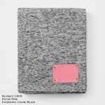 Personalized Heathered Sweater Fleece Blanket – Custom Cozy Throw Blanket with Leather Patch | Sweatshirt-Soft Personalized Giftized Gift LLD Gifts - Corporate