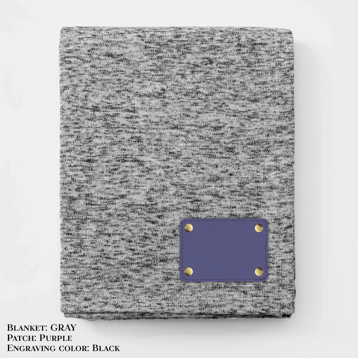 Personalized Heathered Sweater Fleece Blanket – Custom Cozy Throw Blanket with Leather Patch | Sweatshirt-Soft Personalized Giftized Gift LLD Gifts - Corporate