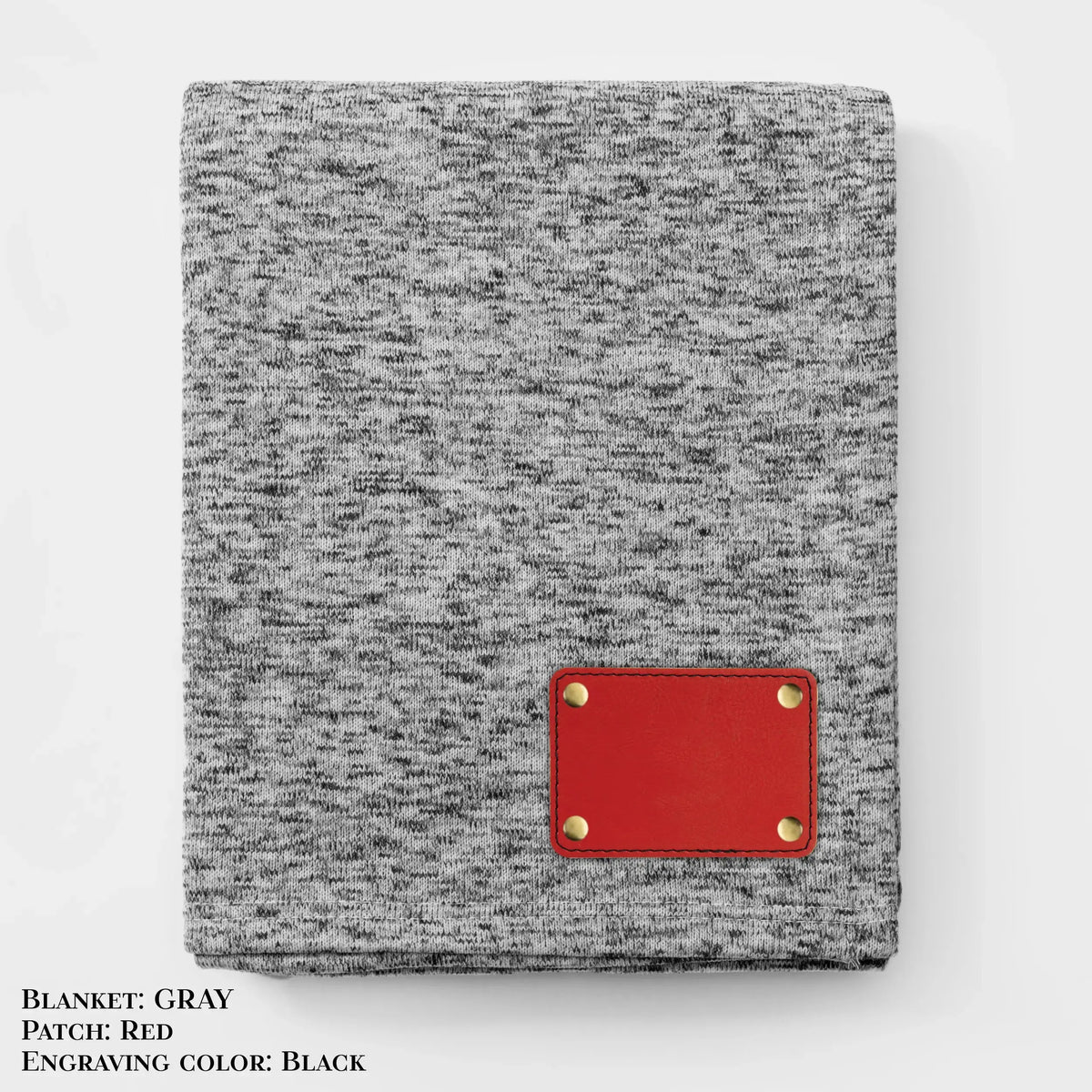 Personalized Heathered Sweater Fleece Blanket – Custom Cozy Throw Blanket with Leather Patch | Sweatshirt-Soft Personalized Giftized Gift LLD Gifts - Corporate