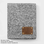 Personalized Heathered Sweater Fleece Blanket – Custom Cozy Throw Blanket with Leather Patch | Sweatshirt-Soft Personalized Giftized Gift LLD Gifts - Corporate