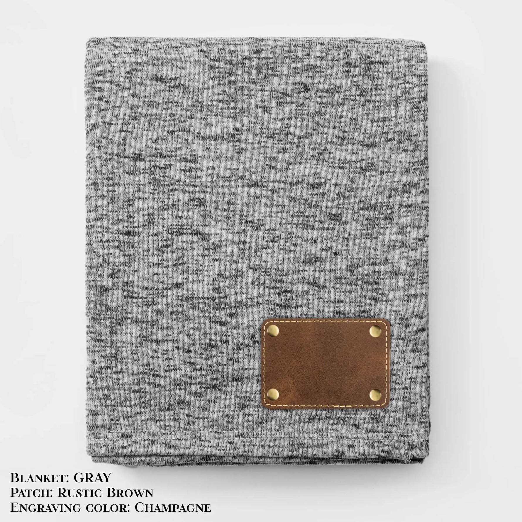 Personalized Heathered Sweater Fleece Blanket – Custom Cozy Throw Blanket with Leather Patch | Sweatshirt-Soft Personalized Giftized Gift LLD Gifts - Corporate