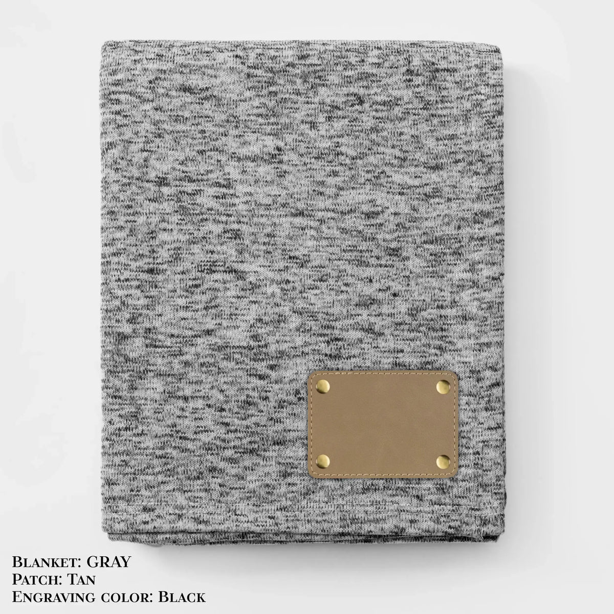 Personalized Heathered Sweater Fleece Blanket – Custom Cozy Throw Blanket with Leather Patch | Sweatshirt-Soft Personalized Giftized Gift LLD Gifts - Corporate