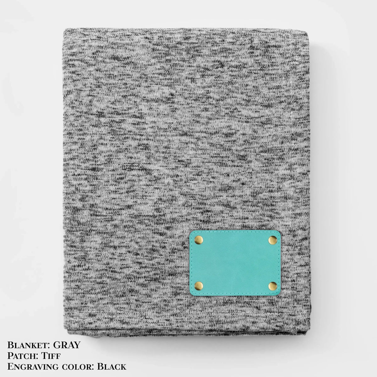 Personalized Heathered Sweater Fleece Blanket – Custom Cozy Throw Blanket with Leather Patch | Sweatshirt-Soft Personalized Giftized Gift LLD Gifts - Corporate