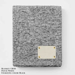 Personalized Heathered Sweater Fleece Blanket – Custom Cozy Throw Blanket with Leather Patch | Sweatshirt-Soft Personalized Giftized Gift LLD Gifts - Corporate