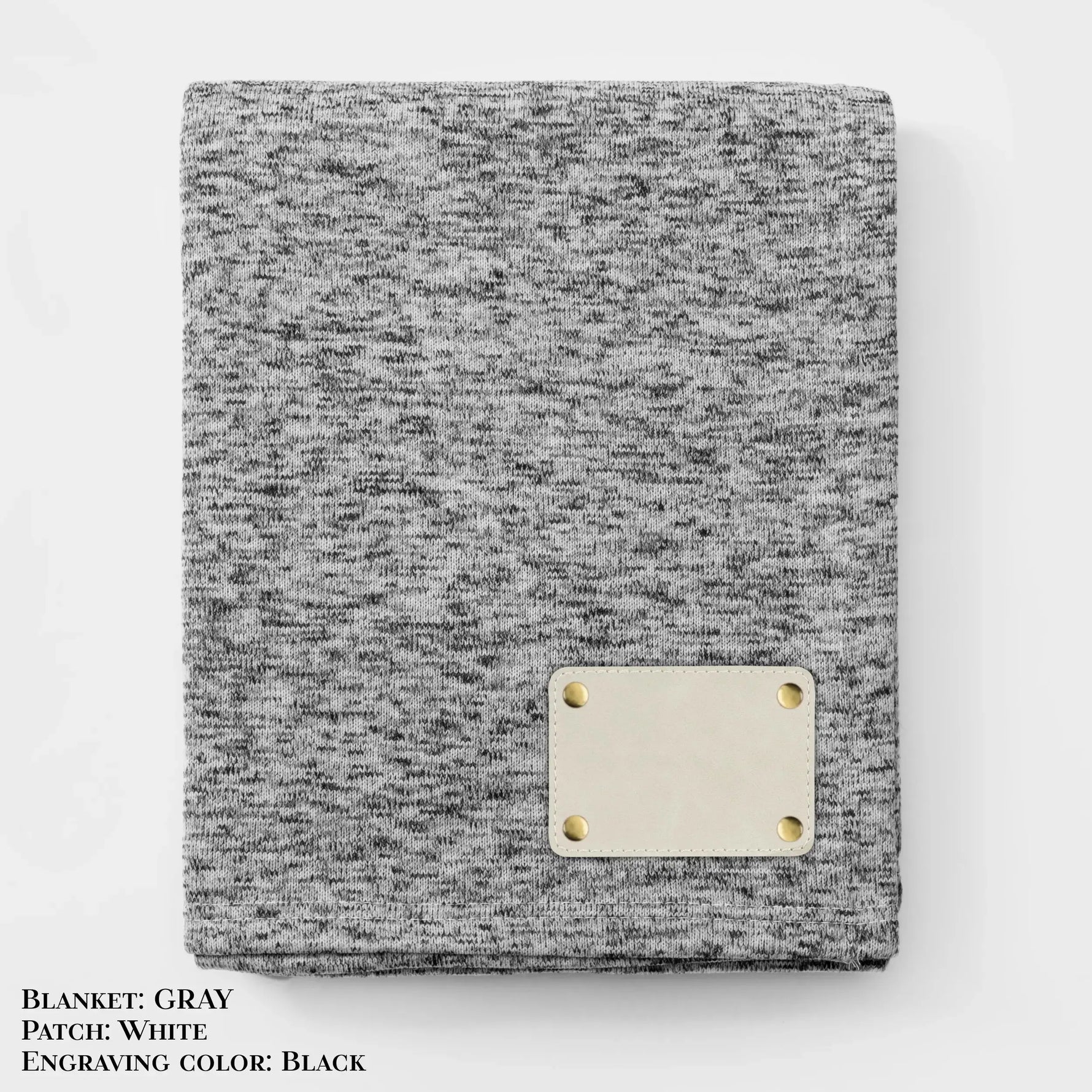 Personalized Heathered Sweater Fleece Blanket – Custom Cozy Throw Blanket with Leather Patch | Sweatshirt-Soft Personalized Giftized Gift LLD Gifts - Corporate