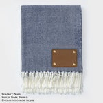 Personalized Herringbone Throw Blanket – Farmhouse Turkish Towel Style Cozy Throw with Fringe & Leather Patch | Custom Home Décor Gift LLD Gifts - Corporate