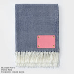 Personalized Herringbone Throw Blanket – Farmhouse Turkish Towel Style Cozy Throw with Fringe & Leather Patch | Custom Home Décor Gift LLD Gifts - Corporate