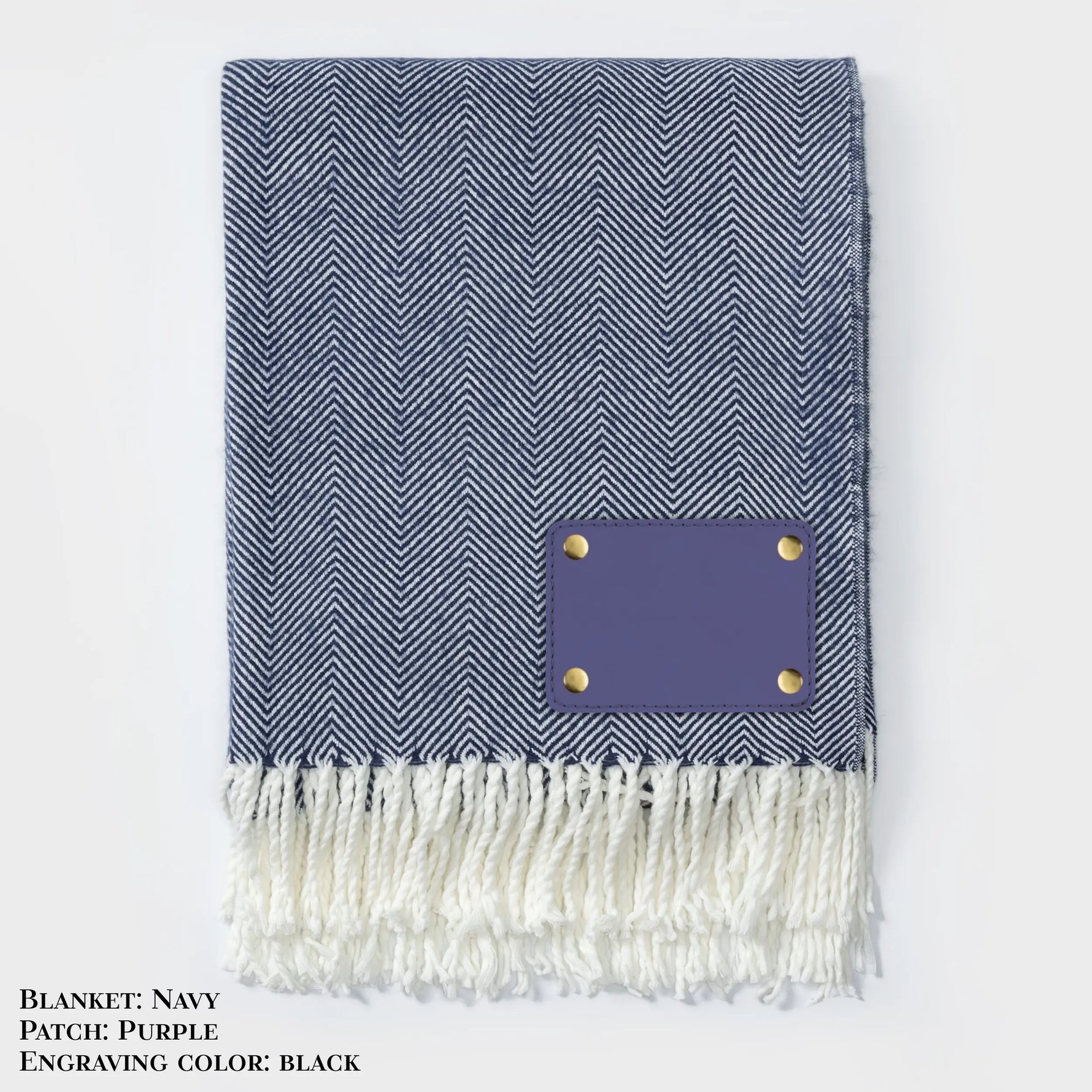 Personalized Herringbone Throw Blanket – Farmhouse Turkish Towel Style Cozy Throw with Fringe & Leather Patch | Custom Home Décor Gift LLD Gifts - Corporate