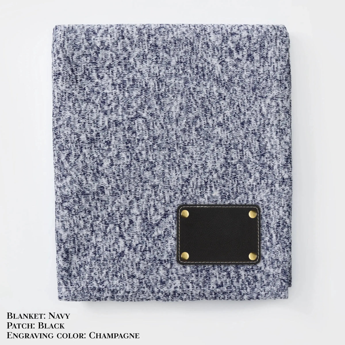 Personalized Heathered Sweater Fleece Blanket – Custom Cozy Throw Blanket with Leather Patch | Sweatshirt-Soft Personalized Giftized Gift LLD Gifts - Corporate