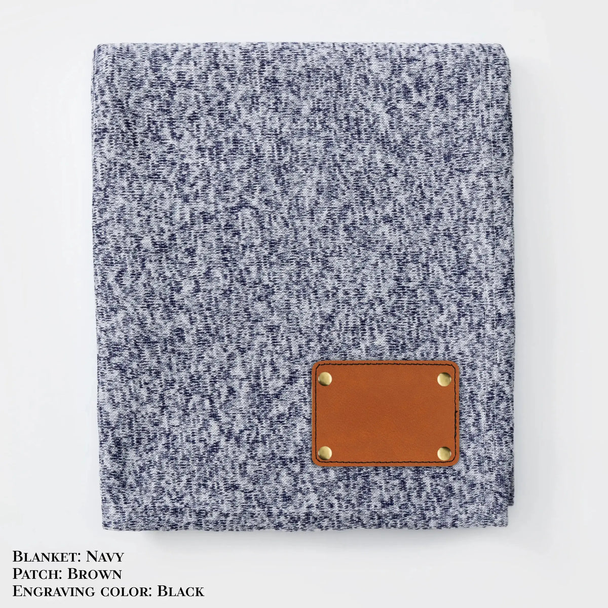 Personalized Heathered Sweater Fleece Blanket – Custom Cozy Throw Blanket with Leather Patch | Sweatshirt-Soft Personalized Giftized Gift LLD Gifts - Corporate